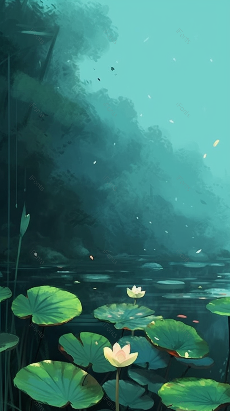 绿色自然美的荷叶红色的荷花背景,插画/手绘图,插画/手绘图库,插画/手绘图下载,插画/手绘